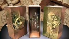 Antikythera mechanizmus, starověké zařízení na bronzových deskách, detailní pohled